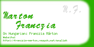 marton franczia business card